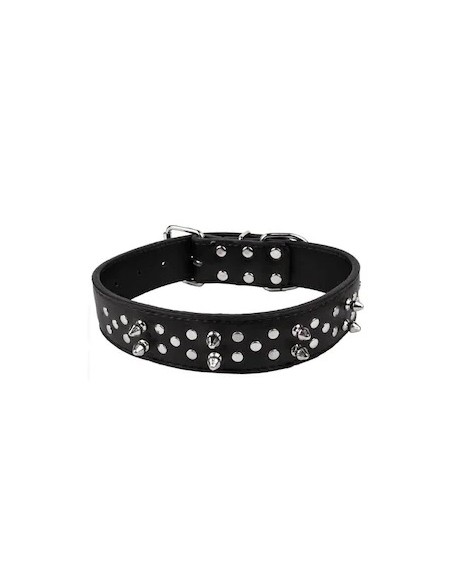 Zgarda reglabila pentru caini din piele, 49 x 2.5 cm
