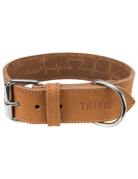 Trixie Zgarda Piele Rustic Heartbeat M Maro, 38-47 cm