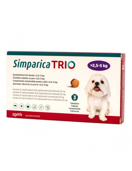 Simparica Trio dog 6 mg x 1 cp, 2.6-5 kg