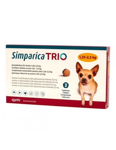 Simparica Trio dog 3 mg x 1 cp, 1.3-2.5 kg