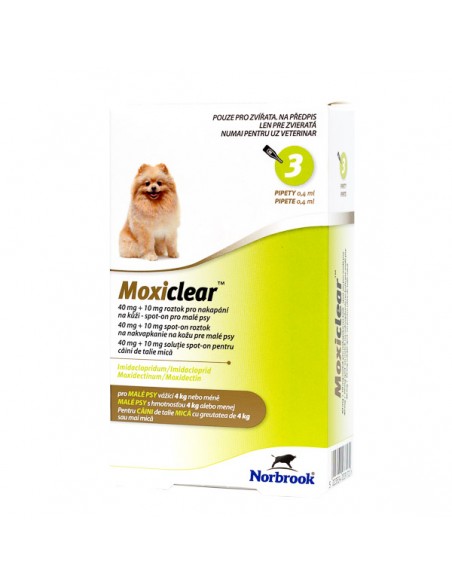 Moxiclear Dog 1 pip x 0.4 ml, S 0-4 kg