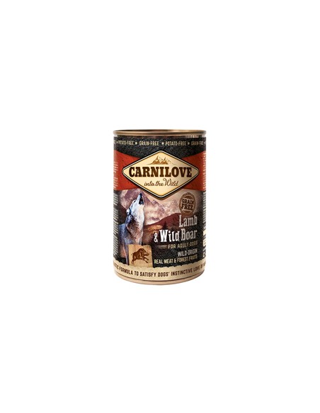 Hrana umeda pentru caini Carnilove Wild Meat, Miel & Porc mistret, 6x400g