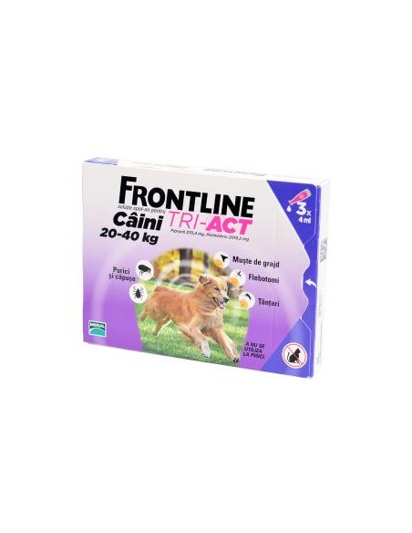 Frontline Tri Act, Caine 20-40 kg, 1 pipeta