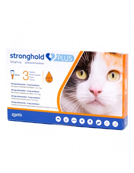 Stronghold Plus 30 mg Pentru Pisici 2,5-5 kg, 1 pipeta