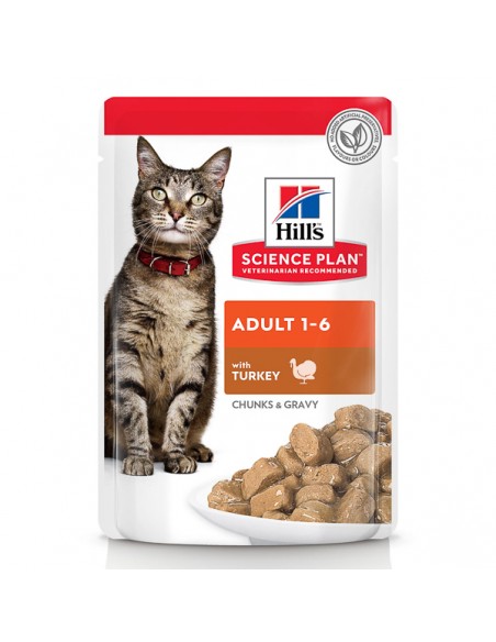 Hill’s SP Feline Adult cu Curcan, 12x85g plic