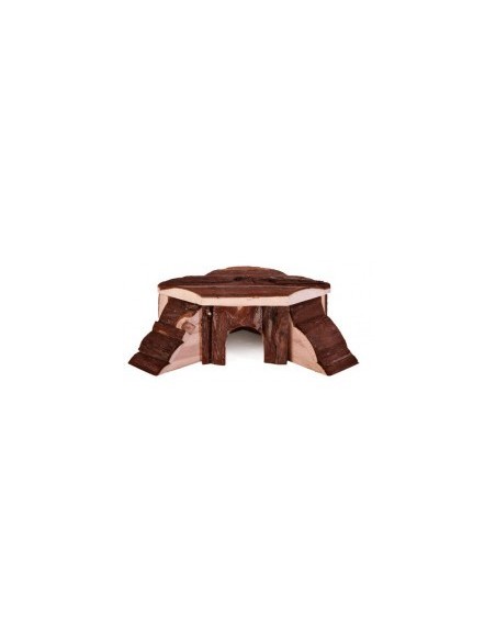 Casuta Lemn Hamsteri cu Rampa 21x7x19 cm