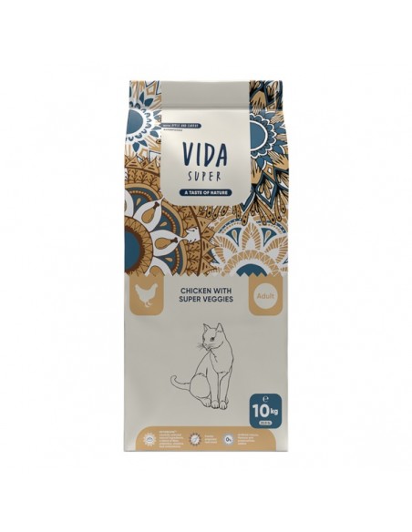 Vida Super Pui cu Legume Pisici Adulte 10 kg
