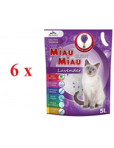 Silicat Miau Miau Lavanda, 6 x 5L