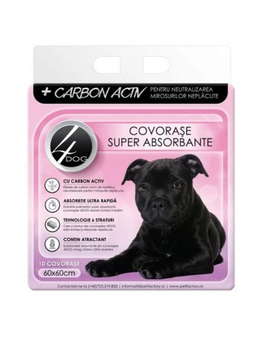 Covorase Igienice 4DOG Charcoal 60x60cm 10buc