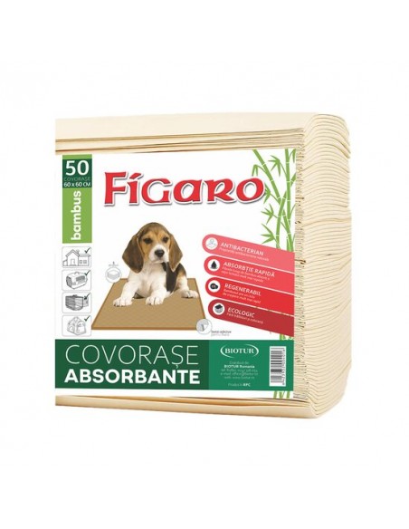 Covoras Absorbant Caini Figaro Bambus (50 buc), 60x60 cm