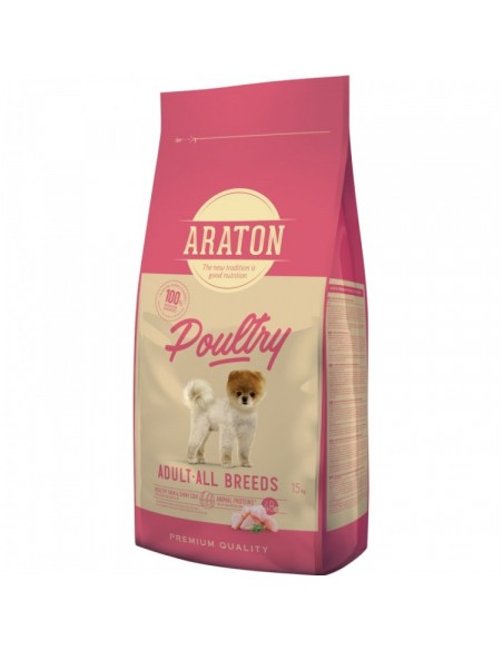 Hrana uscata pentru caini Araton Adult Poultry, 15 kg