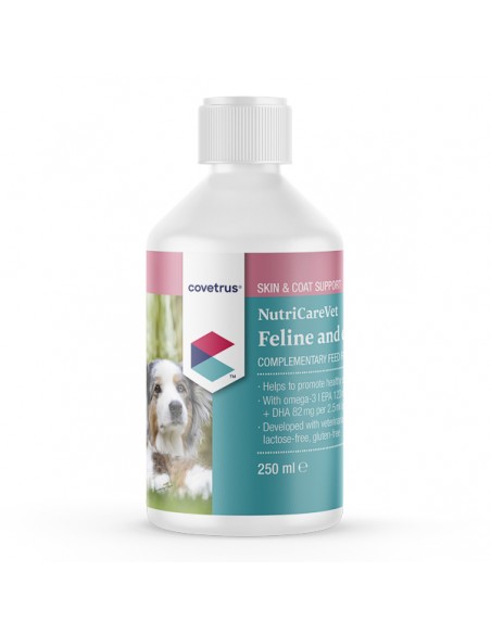 Supliment NutriCareVet Canine & Feline for Skin & Coat Support Liquid 250 ml CVET