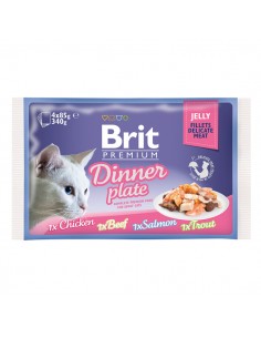 Brit Cat Multipack Delicate Dinner Plate in Jelly 4 x 85 g
