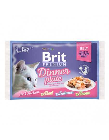 Brit Cat Multipack Delicate Dinner Plate in Jelly 4 x 85 g