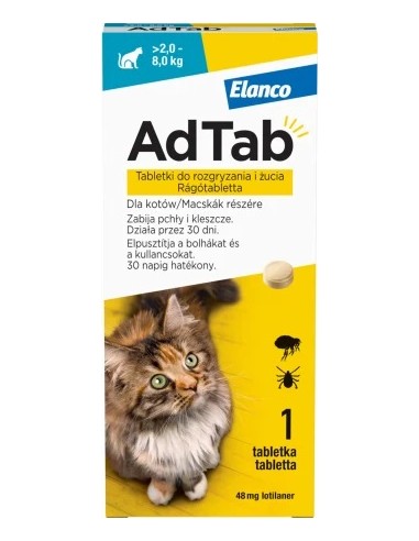AdTab 48 mg pisici impotriva purecilor si a...