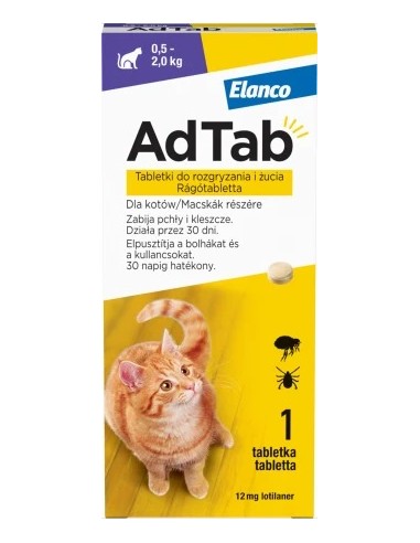 AdTab 12 mg pisici impotriva purecilor si a...