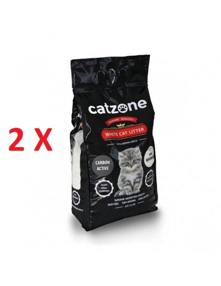 Catzone Clumping Nisip Super Premium Carbune Activ 2 x 6L/5kg