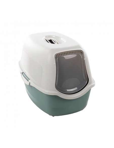 Litiera Flamingo Lexie L Green White pentru Pisici, 39 X 56 X 39.5h cm