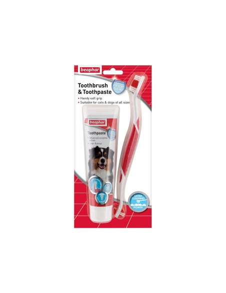 Kit Dentar Pasta+Periuta pentru Caini de Talie Mare Beaphar 100 g