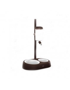 Castron Dublu Hrana si Apa Fida Fountain Brown