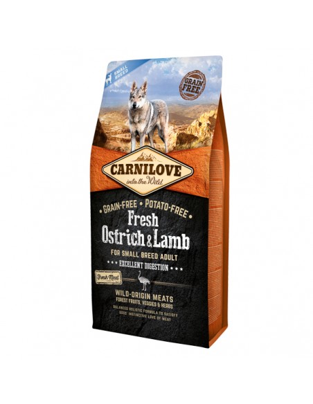 Carnilove Fresh Adult Small Bred cu Strut si Miel, 2 x 6 kg