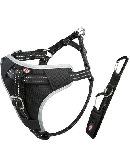 Ham Si Centura Auto Pentru Caini, M: 50-65 cm/20 mm, Negru, 12856