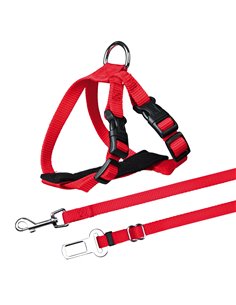Ham Si Centura Auto Pentru Pisici, 20-50 cm/15 mm, Rosu, 1294