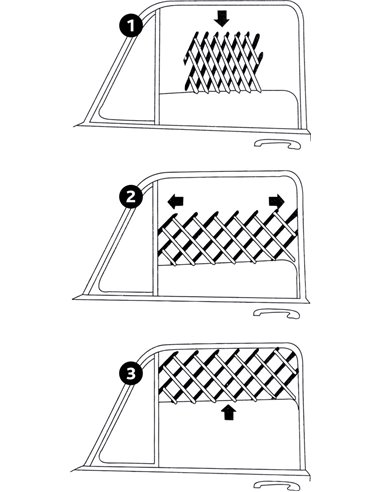 Grilaj Geam Auto, Plastic, 30-110 cm, Negru, 13102