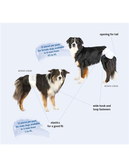 Scutece Pentru Caini Femele, XL: 40-58 cm, 12 buc, 23636