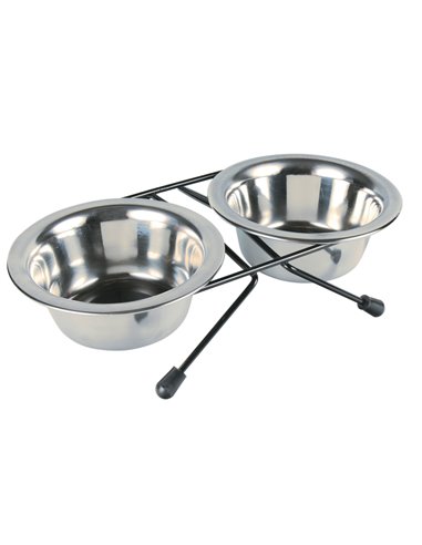 Set 2 Castroane Inox Cu Suport Metalic, 2x0.2 l/11 cm/24x6x14 cm, 24830