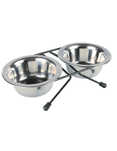 Set 2 Castroane Inox Cu Suport Metalic, 2x0.2 l/11 cm/24x6x14 cm, 24830
