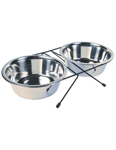Set 2 Castroane Inox Cu Suport Metalic, 2x1.8 l/ 21 cm/44x9x23 cm, 24833