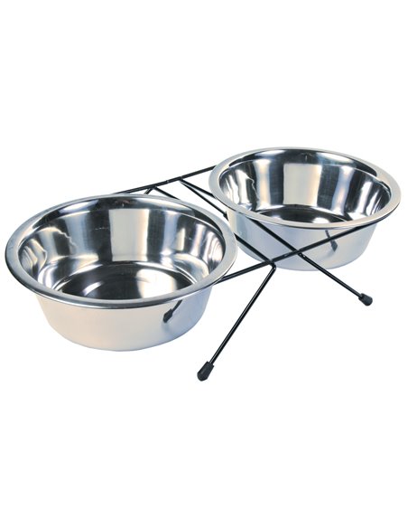 Set 2 Castroane Inox Cu Suport Metalic, 2x1.8 l/ 21 cm/44x9x23 cm, 24833