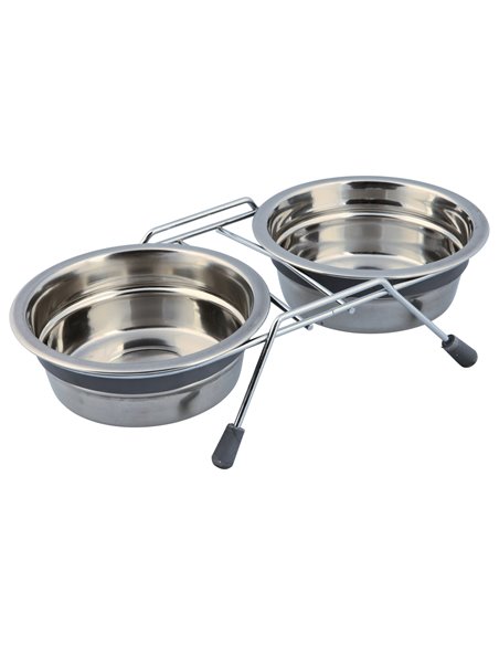Set 2 Castroane Inox Cu Suport Metalic, 2x0.45 l/13 cm/27x6x15 cm, 25231