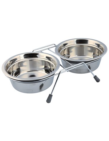 Set 2 Castroane Inox Cu Suport Metalic, 2x0.9 l/ 16 cm/35x8x19 cm, 25232
