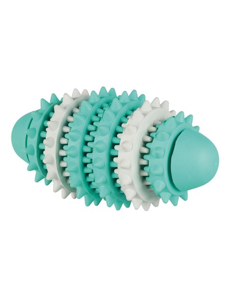Jucarie Pentru Caini, Denta Fun, Minge Rugby, Aroma Menta, Cauciuc,15 cm, 33132