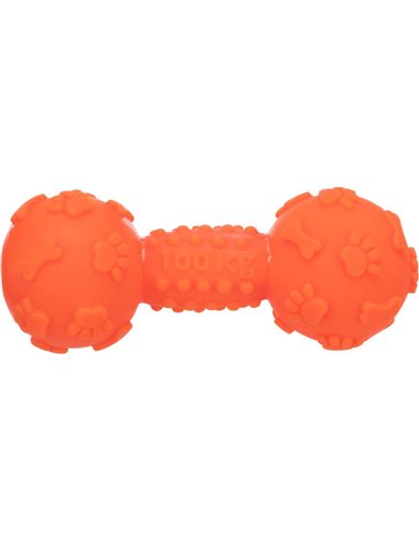 Jucarie Pentru Caini, Haltera, Vinil, 15 cm, Portocaliu, 3361