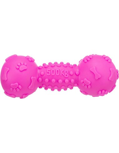 Jucarie Pentru Caini, Haltera, Vinil, 19 cm, Roz, 3362