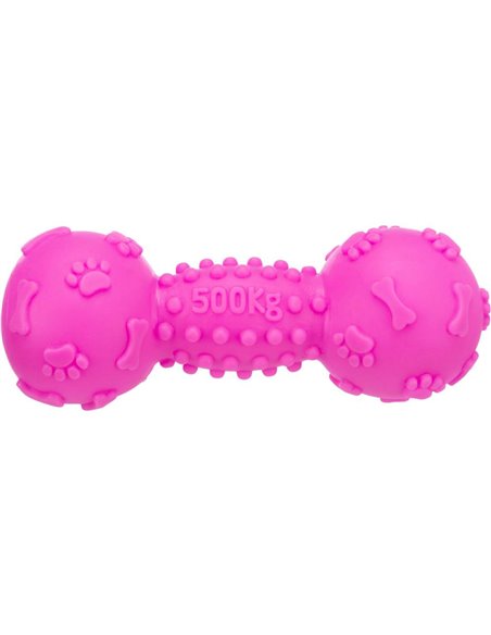 Jucarie Pentru Caini, Haltera, Vinil, 19 cm, Roz, 3362