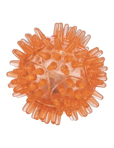 Jucarie Pentru Caini, Minge Arici Luminoasa, 5 cm, Portocaliu, 33640	