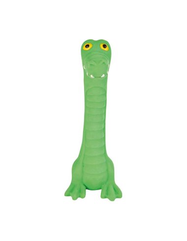 Jucarie Pentru Caini, Longie Crocodil, Latex, Cu Sunet, 18 cm, Verde, 3503	