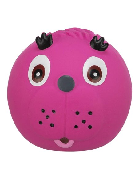 Jucarie Pentru Caini, Minge Chip Animal, Latex, Cu Sunet, 6 cm, Diverse Culori, 3504	