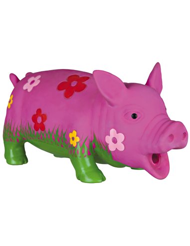 Jucarie Pentru Caini, Porc Cu Flori, Latex, Cu Sunet, 22 cm, 35185
