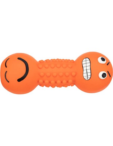 Jucarie Pentru Caini, Gantera Smiley, Latex, Cu Sunet, 19 cm, Diverse Culori, 35251	