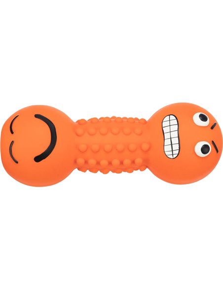 Jucarie Pentru Caini, Gantera Smiley, Latex, Cu Sunet, 19 cm, Diverse Culori, 35251	