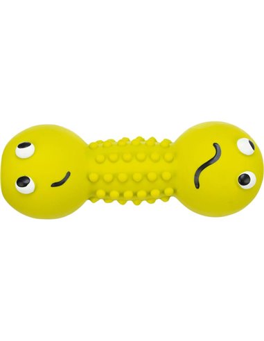Jucarie Pentru Caini, Gantera Smiley, Latex, Cu Sunet, 19 cm, Diverse Culori, 35251	