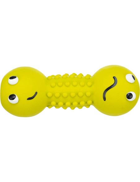 Jucarie Pentru Caini, Gantera Smiley, Latex, Cu Sunet, 19 cm, Diverse Culori, 35251	