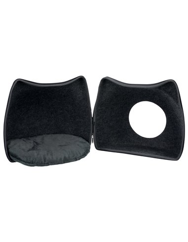 Cos Soft Cu Fermoar, Forma Cap Pisica, 38x35x37 cm, Antracit, 36318	