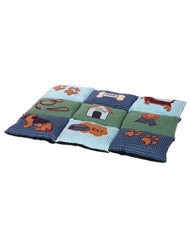 Covoras Patchwork, 80x55 cm, Albastru/Gri 37069	