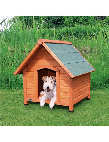 Casuta Cabana Din Lemn Pentru Caini, S: 71x77x76 cm, Maro, 39530	